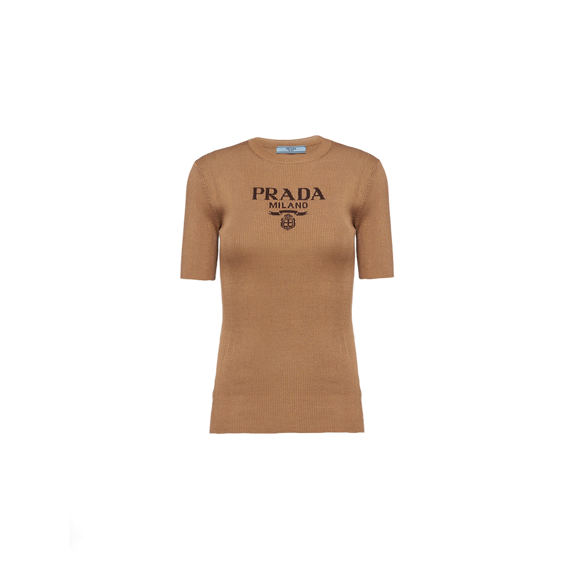Pra*a silk crew-neck sweater with logo p24t1f